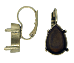 Earring Settings #7867 Antique Gold for Pear 14x10mm Stones (10 Pair)